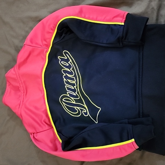 Puma track suit jacket pink and navy - Picture 4 of 4